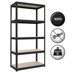 Метален стелаж STAR 180x90x45 см, до 275 кг на рафт - черен