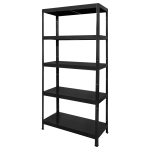 Метален стелаж HARD 180x90x40 см, до 130 кг на рафт - черен