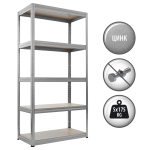 Метален стелаж STAR 180х75х35 см, до 175 кг на рафт - цинк