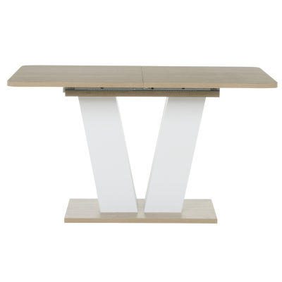 Разтегателна трапезна маса VEGAS T - дъб сонома / бял