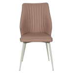 Трапезен стол LAREDO 1 Y силиконова кожа - светлокафяв 11