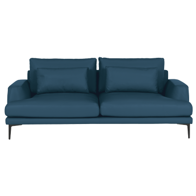 Кожен диван - тройка GRASTEN LUX - син