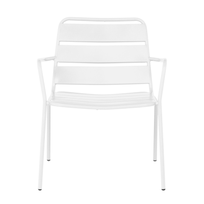 Метален градински стол SAKI - бял