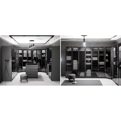 Двукрилен гардероб YORK - графит