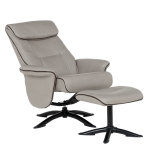 Кресло с табуретка EMA - светлосиво