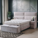 Тапицирана спалня с матрак PUZZLE 160 x 200 - крем 01