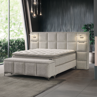 Тапицирана спалня с матрак I SLEEP 160 х 200 - шампанско 318