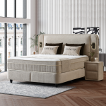 Тапицирана спалня с матрак CANCUN 180 x 200 - бежов 04