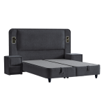 Тапицирана спалня с матрак CANCUN 160 x 200 - сив 18