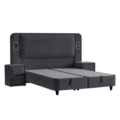 Тапицирана спалня с матрак CANCUN 160 x 200 - сив 18