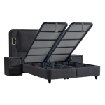 Тапицирана спалня с матрак CANCUN 160 x 200 - сив 18