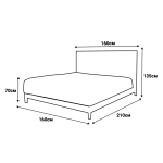 Тапицирана спалня с матрак WAVE 160 x 200 - светлосив 25