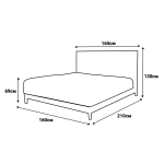 Тапицирана спалня с матрак PICASSO 160 x 200 - графит 501