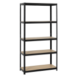 Метален стелаж Carmen CR-1027, 192x100x40 см, до 65 кг на рафт - черен