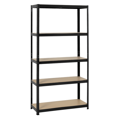 Метален стелаж Carmen CR-1027, 192x100x40 см, до 65 кг на рафт - черен