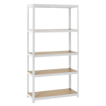 Метален стелаж Carmen CR-1027, 192x100x40 см, до 65 кг на рафт - бял