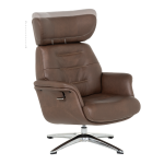 Кресло с табуретка TEDY - кафяво