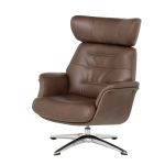 Кресло с табуретка TEDY - кафяво