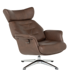 Кресло с табуретка TEDY - кафяво