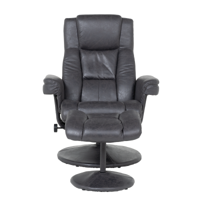 Кресло с табуретка JACKY - тъмносив