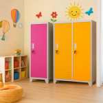 Метален шкаф Carmen CR-1604-1 JZ - Сив / розов