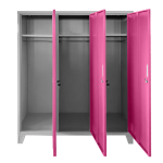 Метален шкаф Carmen CR-1604-3 JZ - сив / розов