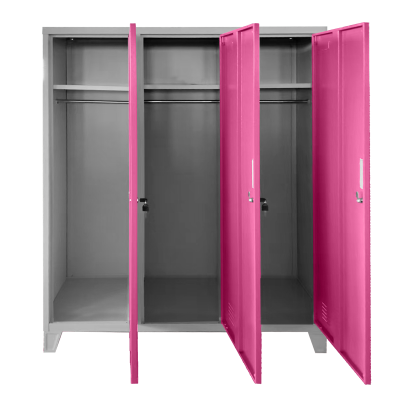 Метален шкаф Carmen CR-1604-3 JZ - сив / розов