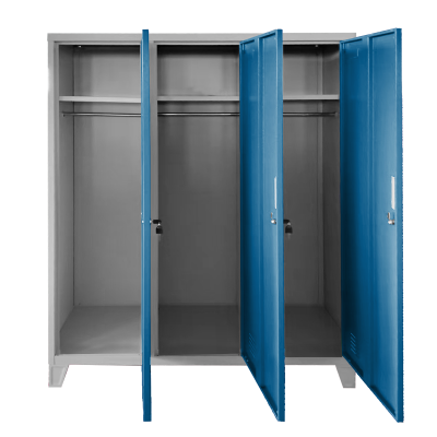 Метален шкаф Carmen CR-1604-3 JZ - сив / син