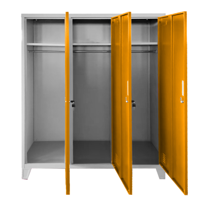 Метален шкаф Carmen CR-1604-3 JZ - сив / оранжев
