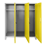 Метален шкаф Carmen CR-1604-3 JZ - сив / жълт