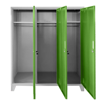Метален шкаф Carmen CR-1604-3 JZ - сив / зелен