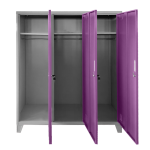 Метален шкаф Carmen CR-1604-3 JZ - сив / светлолилав