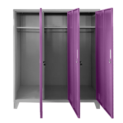 Метален шкаф Carmen CR-1604-3 JZ - сив / светлолилав