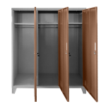 Метален шкаф Carmen CR-1604-3 JZ - сив / светлокафяв