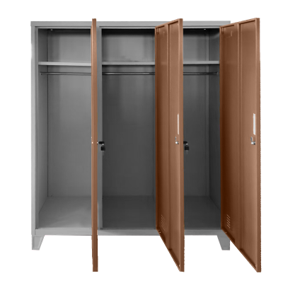 Метален шкаф Carmen CR-1604-3 JZ - сив / светлокафяв