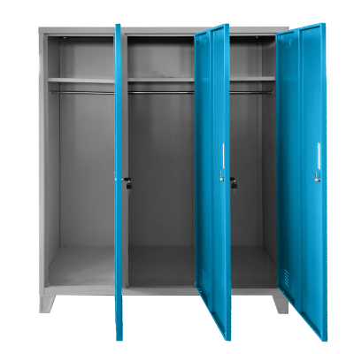 Метален шкаф Carmen CR-1604-3 JZ - сив / светлосин