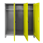 Метален шкаф Carmen CR-1604-3 JZ - сив / патешко жълт