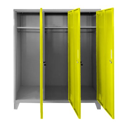 Метален шкаф Carmen CR-1604-3 JZ - сив / патешко жълт