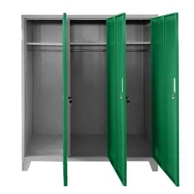 Метален шкаф Carmen CR-1604-3 JZ - сив / тъмнозелен