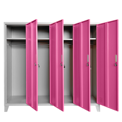 Метален шкаф Carmen CR-1604-4 JZ - сив / розов