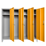 Метален шкаф Carmen CR-1604-4 JZ - сив / оранжев