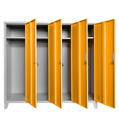 Метален шкаф Carmen CR-1604-4 JZ - сив / оранжев