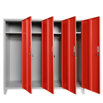 Метален шкаф Carmen CR-1604-4 JZ - сив / червен