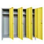 Метален шкаф Carmen CR-1604-4 JZ - сив / жълт