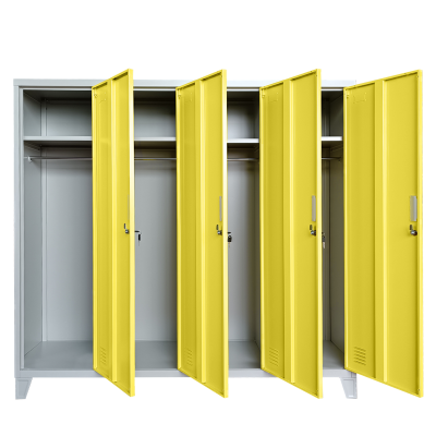 Метален шкаф Carmen CR-1604-4 JZ - сив / жълт