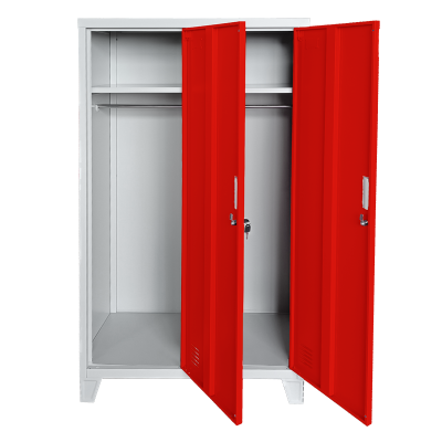 Метален шкаф Carmen CR-1604-2 JZ - Сив / червен