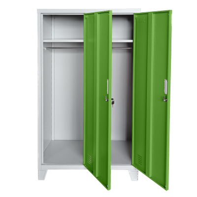 Метален шкаф Carmen CR-1604-2 JZ - Сив / зелен