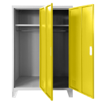 Метален шкаф Carmen CR-1605-2 JZ - сив / жълт
