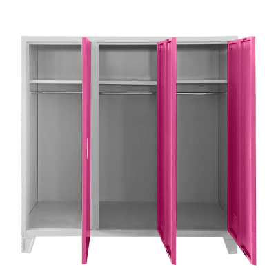 Метален шкаф Carmen CR-1605-3 JZ - сив / розов