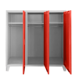 Метален шкаф Carmen CR-1605-3 JZ - сив / червен